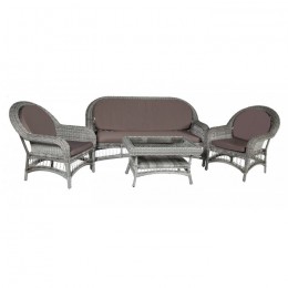 Комплект садовой мебели CHELSEA кофейный с 2-х местным диваном, шоколад