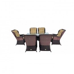 Комплект садовой мебели Amarant с прямоугольным столом шоколад/бежевый