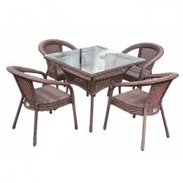 Стол садовый обеденный квадратный DECO 90х90, шоколад