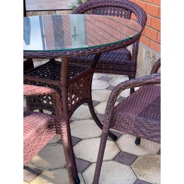 Комплект садовой мебели DECO 4 с круглым столом, шоколад