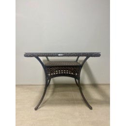 Стол садовый обеденный квадратный DECO 90x90, серо-коричневый